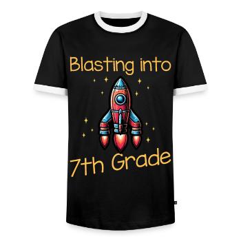 Blasting Into 7th Grade - Männer Kontrast-T-Shirt - Schwarz/Weiß - Vorne - AI Model Female 172 light (172cm) & AI Model Male 178 light (178cm)
