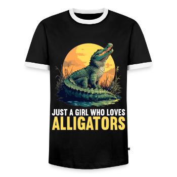 Alligatoren Alligator - Männer Kontrast-T-Shirt - Schwarz/Weiß - Vorne - AI Model Female 172 light (172cm) & AI Model Male 178 light (178cm)