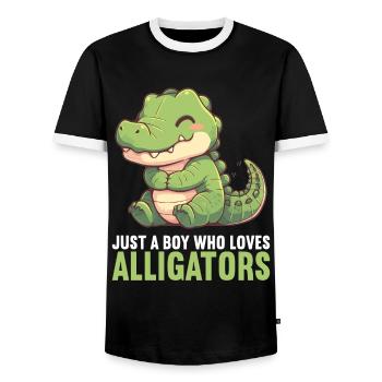 Alligatoren Alligator - Männer Kontrast-T-Shirt - Schwarz/Weiß - Vorne - AI Model Female 172 light (172cm) & AI Model Male 178 light (178cm)