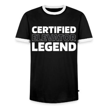 Elevator Elevator - Men's Ringer Shirt - black/white - Front - AI Model Female 172 light (172cm) & AI Model Male 178 light (178cm)