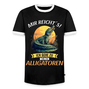 Alligatoren Alligator - Männer Kontrast-T-Shirt - Schwarz/Weiß - Vorne - AI Model Female 172 light (172cm) & AI Model Male 178 light (178cm)
