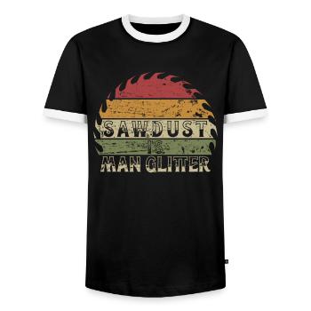 Sawdust Is Man Glitter Schreiner Tischler Geschenk - Männer Kontrast-T-Shirt - Schwarz/Weiß - Vorne - AI Model Female 172 light (172cm) & AI Model Male 178 light (178cm)