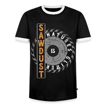 Sawdust Is Natures Glitter Schreiner Tischler - Männer Kontrast-T-Shirt - Schwarz/Weiß - Vorne - AI Model Female 172 light (172cm) & AI Model Male 178 light (178cm)