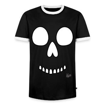 Skull Smile - Men's Ringer Shirt - black/white - Front - AI Model Female 172 light (172cm) & AI Model Male 178 light (178cm)