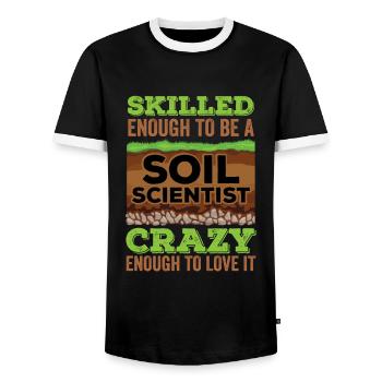 Dear Soil Science Agricultural Scientist - Men's Ringer Shirt - black/white - Front - AI Model Female 172 light (172cm) & AI Model Male 178 light (178cm)
