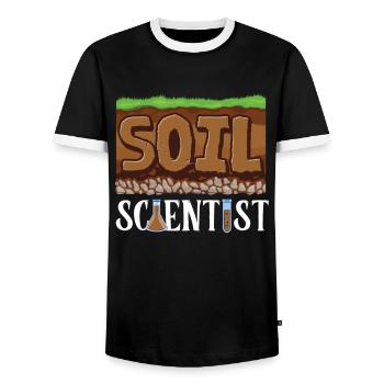 Dear Soil Science Agricultural Scientist - Men's Ringer Shirt - black/white - Front - AI Model Female 172 light (172cm) & AI Model Male 178 light (178cm)
