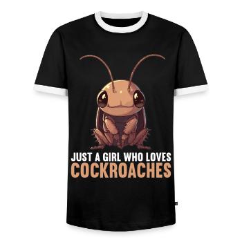 Cockroach Kakerlaken Kakerlake - Männer Kontrast-T-Shirt - Schwarz/Weiß - Vorne - AI Model Female 172 light (172cm) & AI Model Male 178 light (178cm)