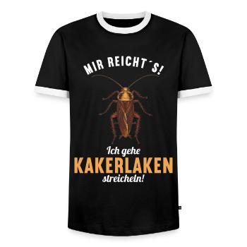 Cockroach Kakerlaken Kakerlake - Männer Kontrast-T-Shirt - Schwarz/Weiß - Vorne - AI Model Female 172 light (172cm) & AI Model Male 178 light (178cm)