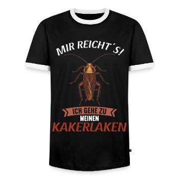 cafards cafards cafards cafard - T-shirt contrasté Homme - noir/blanc - Devant - AI Model Female 172 light (172cm) & AI Model Male 178 light (178cm)