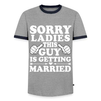 Bräutigam Bachelor Party Unkraut - Männer Kontrast-T-Shirt - Grau/Navy  - Vorne - AI Model Female 172 light (172cm) & AI Model Male 178 light (178cm)