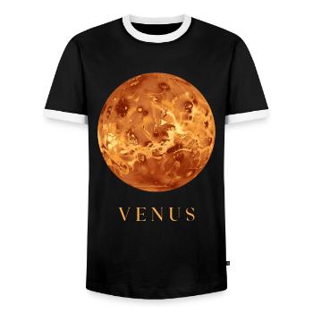 Venus Planet Astrophysik Kosmologie Weltraum - Männer Kontrast-T-Shirt - Schwarz/Weiß - Vorne - AI Model Female 172 light (172cm) & AI Model Male 178 light (178cm)