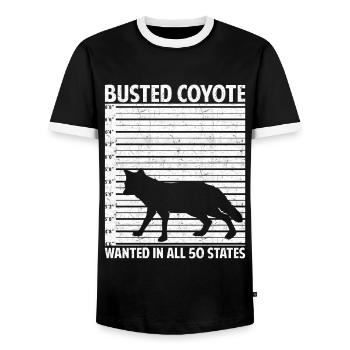 Kojotenjagd Kojotenjäger Yote - Männer Kontrast-T-Shirt - Schwarz/Weiß - Vorne - AI Model Female 172 light (172cm) & AI Model Male 178 light (178cm)