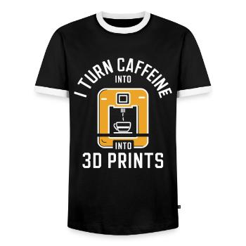 Ich Verwandle Koffein In 3D Prints 3D Drucker - Männer Kontrast-T-Shirt - Schwarz/Weiß - Vorne - AI Model Female 172 light (172cm) & AI Model Male 178 light (178cm)