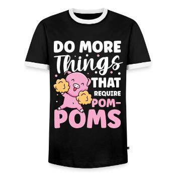 Do More Things That Require Pom-Poms für eine - Männer Kontrast-T-Shirt - Schwarz/Weiß - Vorne - AI Model Female 172 light (172cm) & AI Model Male 178 light (178cm)