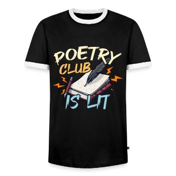 Le club de poésie des amateurs de poésie est un journal littéraire - T-shirt contrasté Homme - noir/blanc - Devant - AI Model Female 172 light (172cm) & AI Model Male 178 light (178cm)