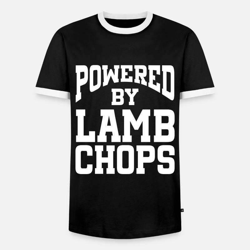 Powered By Lamb Chops - Men's Ringer Shirt - black/white