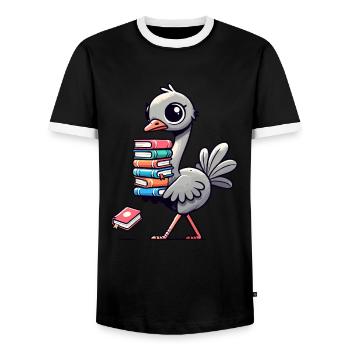 Reading Books Strauss Book Book Lover - Men's Ringer Shirt - black/white - Front - AI Model Female 172 light (172cm) & AI Model Male 178 light (178cm)