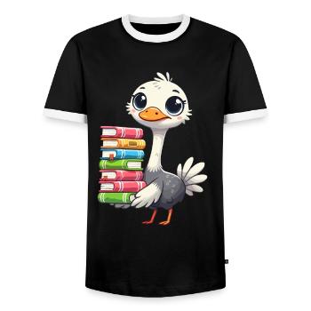 Reading Books Strauss Book Book Lover - Men's Ringer Shirt - black/white - Front - AI Model Female 172 light (172cm) & AI Model Male 178 light (178cm)