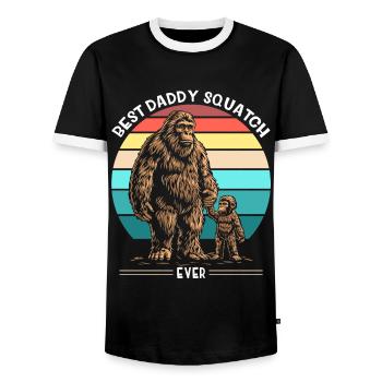 Best Daddy Squatch Ever - Men's Ringer Shirt - black/white - Front - AI Model Female 172 light (172cm) & AI Model Male 178 light (178cm)