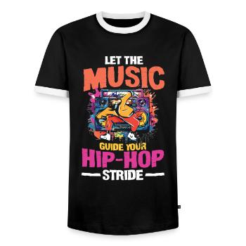 Let The Music Guide Your Hip Hop Stride - Männer Kontrast-T-Shirt - Schwarz/Weiß - Vorne - AI Model Female 172 light (172cm) & AI Model Male 178 light (178cm)