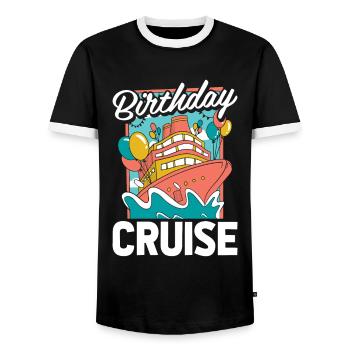 Kreuzfahrt Birthday Cruise - Men's Ringer Shirt - black/white - Front - AI Model Female 172 light (172cm) & AI Model Male 178 light (178cm)