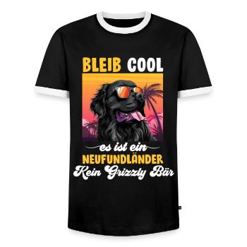 Newfie RESTEZ AU FRAIS PAS D’OURS GRIZZLY JUSTE UN - T-shirt contrasté Homme - noir/blanc - Devant - AI Model Female 172 light (172cm) & AI Model Male 178 light (178cm)