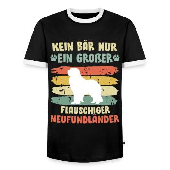 Newfie PAS UN OURS, JUSTE UN GROS ? IL MOELLEUX - T-shirt contrasté Homme - noir/blanc - Devant - AI Model Female 172 light (172cm) & AI Model Male 178 light (178cm)