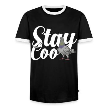 pigeon fancier pigeon bird lover pigeon - Men's Ringer Shirt - black/white - Front - AI Model Female 172 light (172cm) & AI Model Male 178 light (178cm)