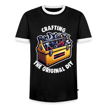 Papa artisan fabriquant le bricolage original - T-shirt contrasté Homme - noir/blanc - Devant - AI Model Female 172 light (172cm) & AI Model Male 178 light (178cm)