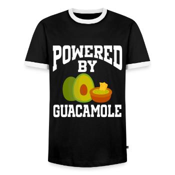 Powered By Guacamole - Men's Ringer Shirt - black/white - Front - AI Model Female 172 light (172cm) & AI Model Male 178 light (178cm)