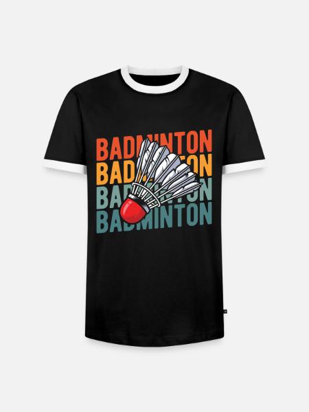 Badminton Federball - Männer Kontrast-T-Shirt - Schwarz/Weiß