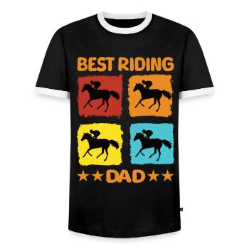 Best Riding Dad - Männer Kontrast-T-Shirt - Schwarz/Weiß - Vorne - AI Model Female 172 light (172cm) & AI Model Male 178 light (178cm)