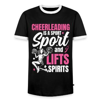 Cheerleading a Sport Tumbles and Lifts Spirits - Männer Kontrast-T-Shirt - Schwarz/Weiß - Vorne - AI Model Female 172 light (172cm) & AI Model Male 178 light (178cm)
