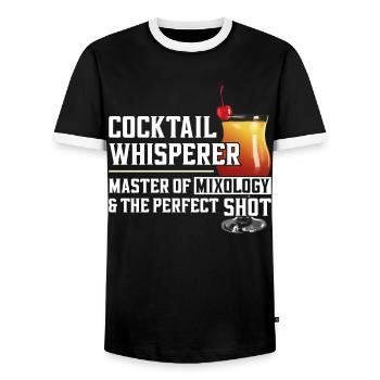 Bartender Mixologist Cocktail - Männer Kontrast-T-Shirt - Schwarz/Weiß - Vorne - AI Model Female 172 light (172cm) & AI Model Male 178 light (178cm)