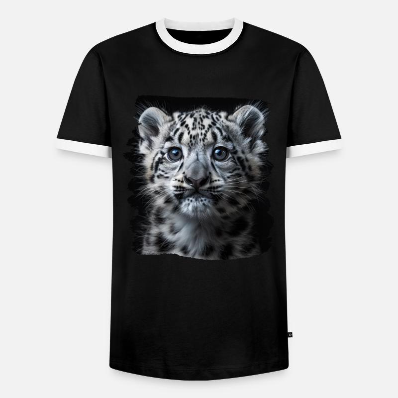 Snow Leopard Schneeleoparden Schneeleopard - Men's Ringer Shirt - black/white