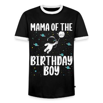 Astronautes de l’espace de la mère de la fille d’anniversaire - T-shirt contrasté Homme - noir/blanc - Devant - AI Model Female 172 light (172cm) & AI Model Male 178 light (178cm)