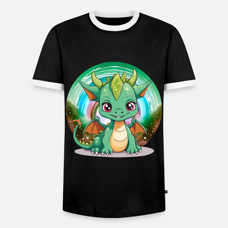 Drache Kinder Drachen Kind - Männer Kontrast-T-Shirt - Schwarz/Weiß
