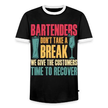 Bartender Mixologist Bartenders - Männer Kontrast-T-Shirt - Schwarz/Weiß - Vorne - AI Model Female 172 light (172cm) & AI Model Male 178 light (178cm)