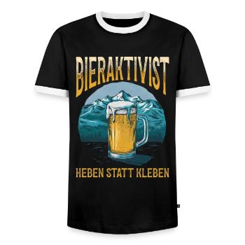 Activiste de la bière Soulever au lieu de coller – plaisir de la fête - T-shirt contrasté Homme - noir/blanc - Devant - AI Model Female 172 light (172cm) & AI Model Male 178 light (178cm)