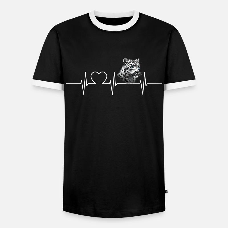 Snow Leopard Schneeleoparden Schneeleopard - Men's Ringer Shirt - black/white