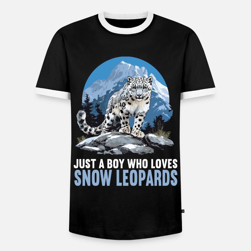 Snow Leopard Schneeleoparden Schneeleopard - Men's Ringer Shirt - black/white