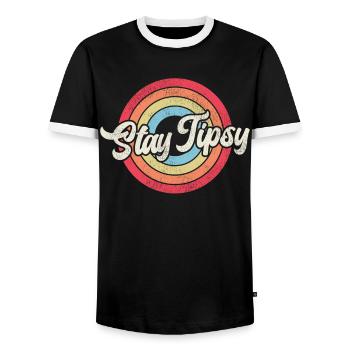 Bartender Mixologist Retro Vintage - Men's Ringer Shirt - black/white - Front - AI Model Female 172 light (172cm) & AI Model Male 178 light (178cm)