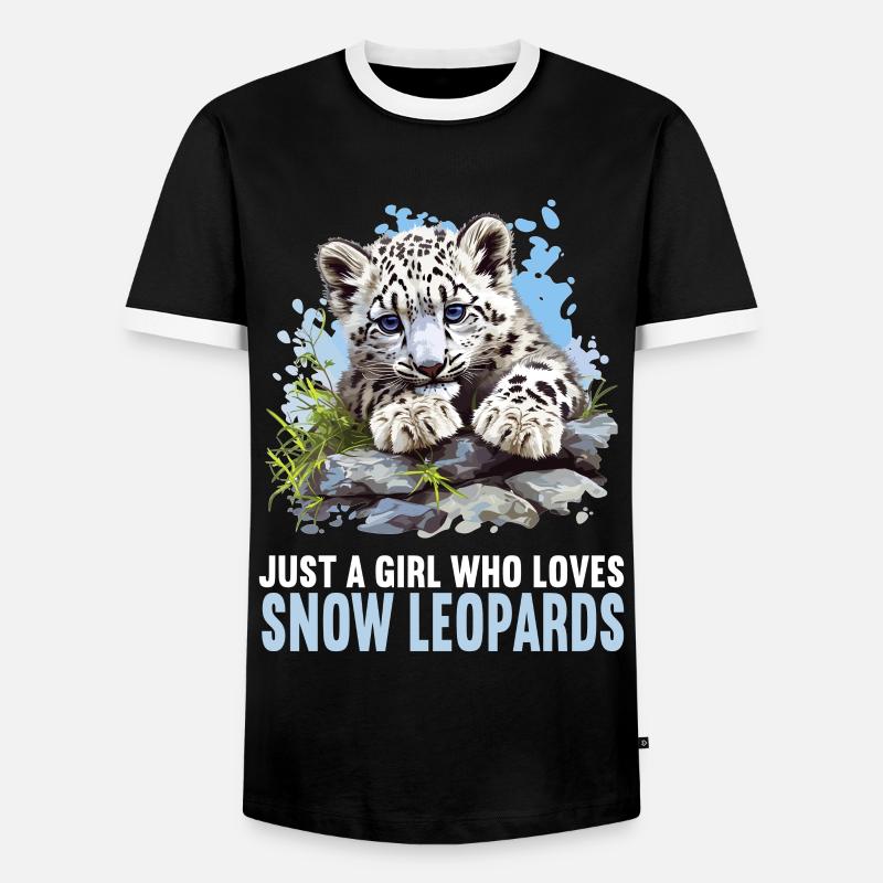 Snow Leopard Schneeleoparden Schneeleopard - Men's Ringer Shirt - black/white