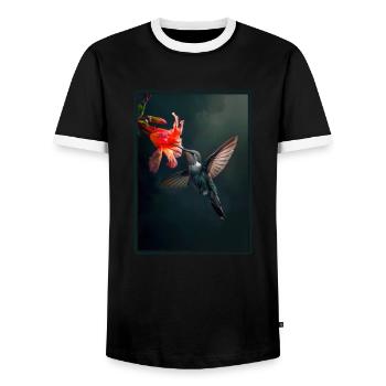 Hummingbird Kolibris Kolibri - Männer Kontrast-T-Shirt - Schwarz/Weiß - Vorne - AI Model Female 172 light (172cm) & AI Model Male 178 light (178cm)