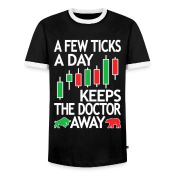 Futures Trading, Futures Trader, Daytrading - Männer Kontrast-T-Shirt - Schwarz/Weiß - Vorne - AI Model Female 172 light (172cm) & AI Model Male 178 light (178cm)