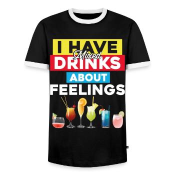 Barman Mixologue J’ai mélangé - T-shirt contrasté Homme - noir/blanc - Devant - AI Model Female 172 light (172cm) & AI Model Male 178 light (178cm)