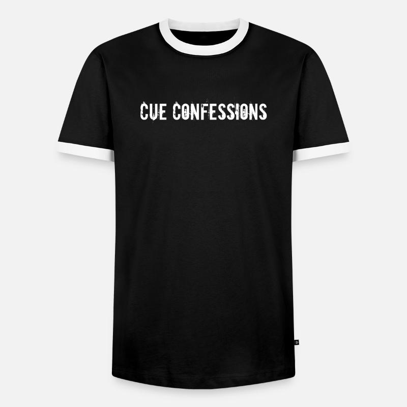 Billard - Cue Confessions - Männer Kontrast-T-Shirt - Schwarz/Weiß