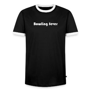 Bowling - Bowling fever - Männer Kontrast-T-Shirt - Schwarz/Weiß - Vorne - AI Model Female 172 light (172cm) & AI Model Male 178 light (178cm)