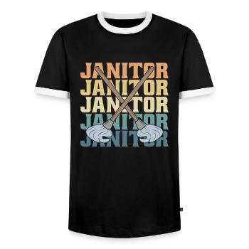 Gardien - T-shirt contrasté Homme - noir/blanc - Devant - AI Model Female 172 light (172cm) & AI Model Male 178 light (178cm)