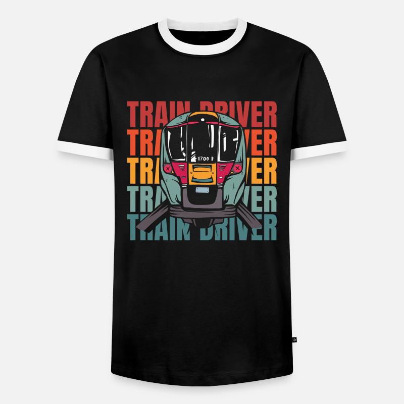Train driver Train driver - Men's Ringer Shirt - black/white